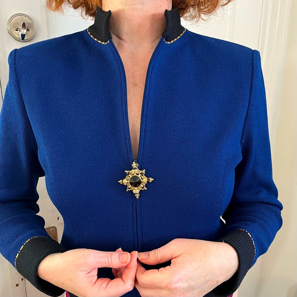 St. John Collection blue and black jacket